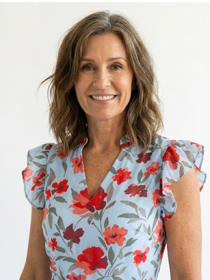 Lidia | Vestito midi a strati con scollatura a V e stampa floreale