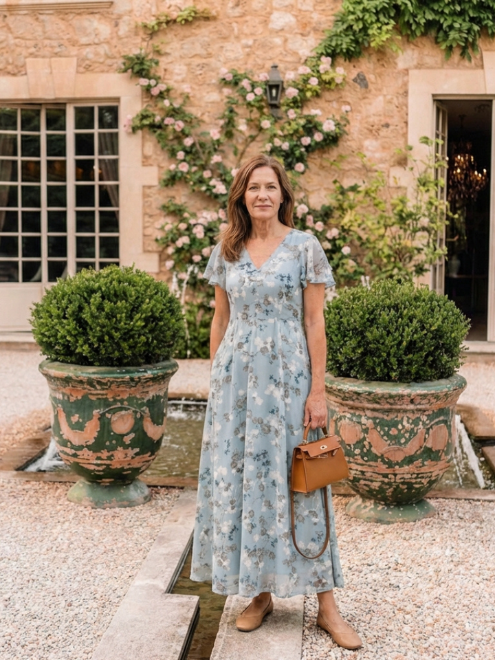 Isabel | Vestito lungo in georgette floreale