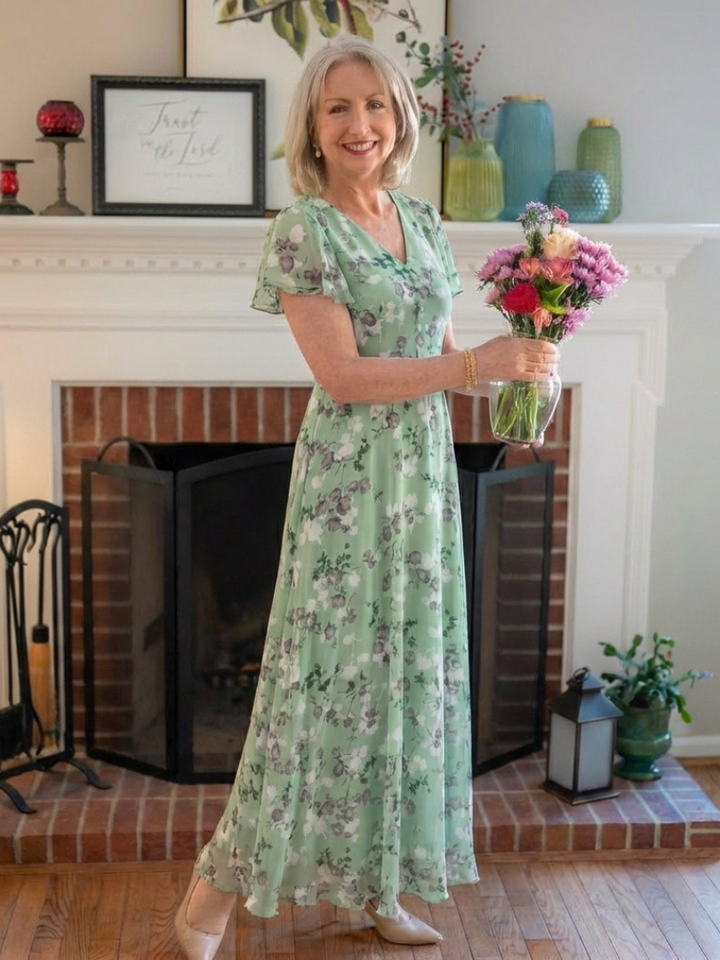 Isabel | Vestito lungo in georgette floreale