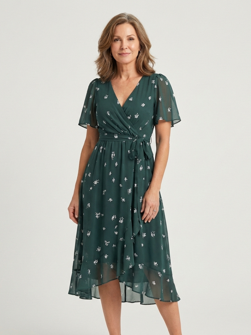 Sofía | Vestito midi con stampa astratta