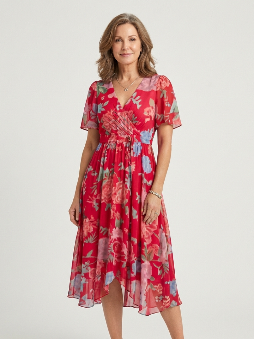 Sofía | Vestito midi con stampa astratta